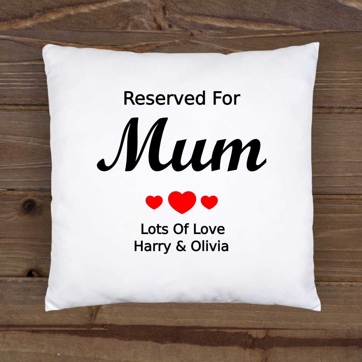 Personalised Cushion Cover - Reserved For Mum