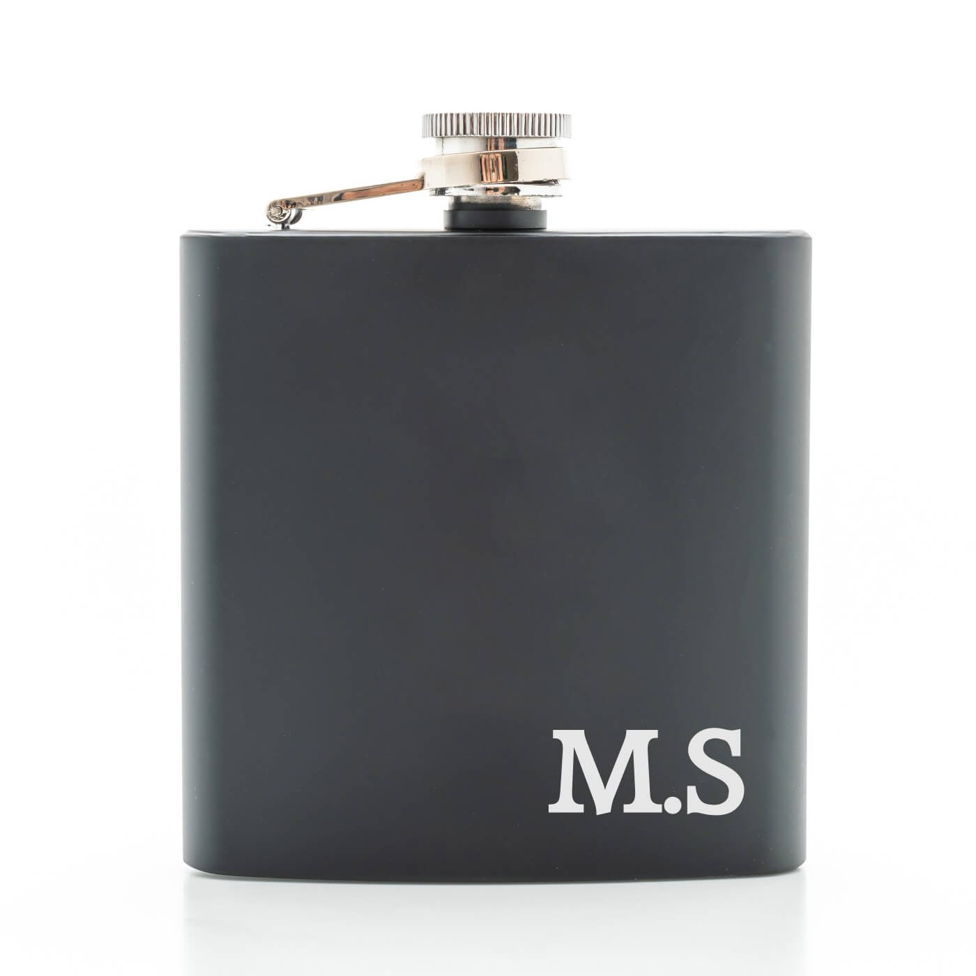 Personalised Black Hip Flask - Initial