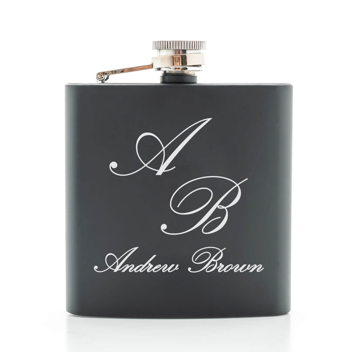 Personalised Black Hip Flask - Classic Design