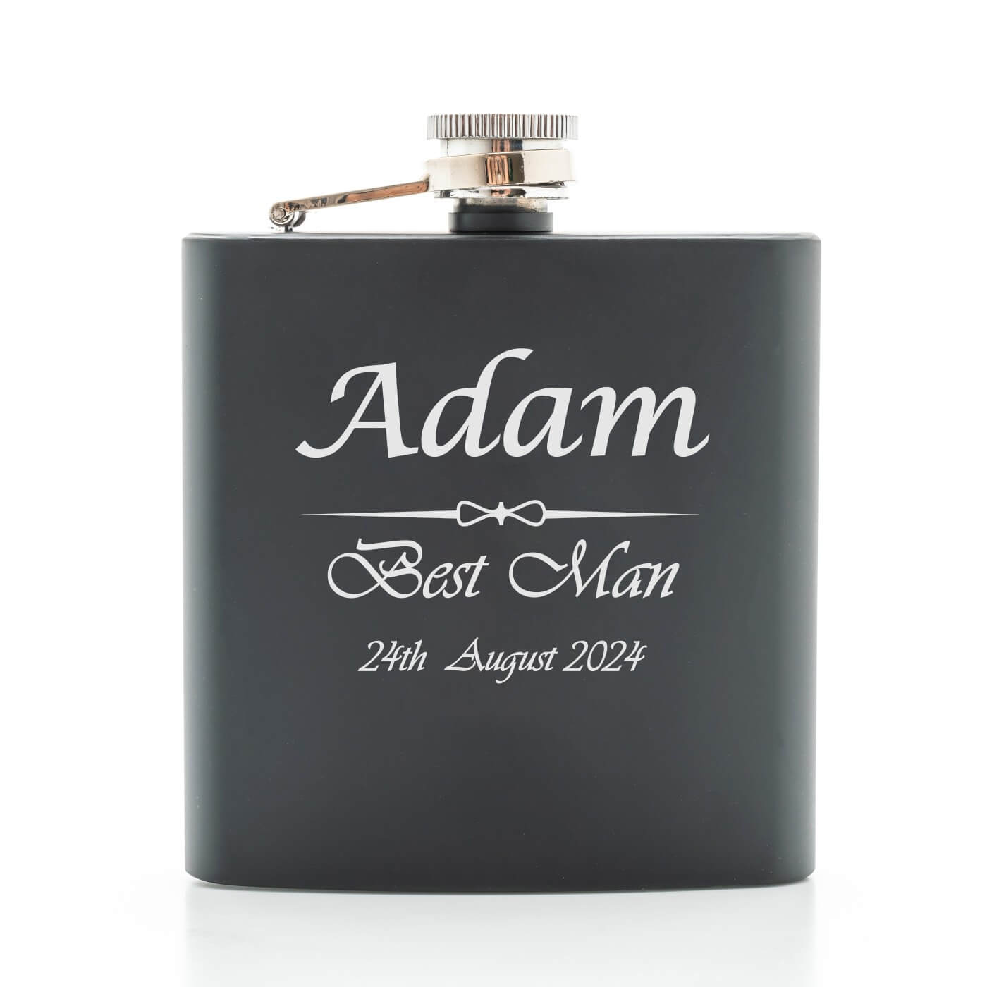 Personalised Black Hip Flask - Best Man