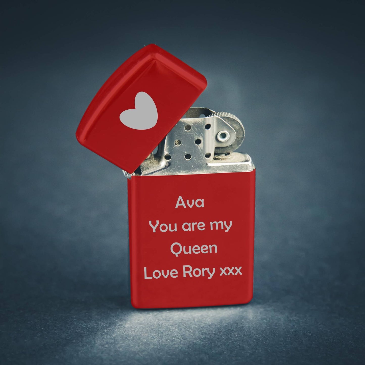 Personalised Red Lighter - Heart & Message