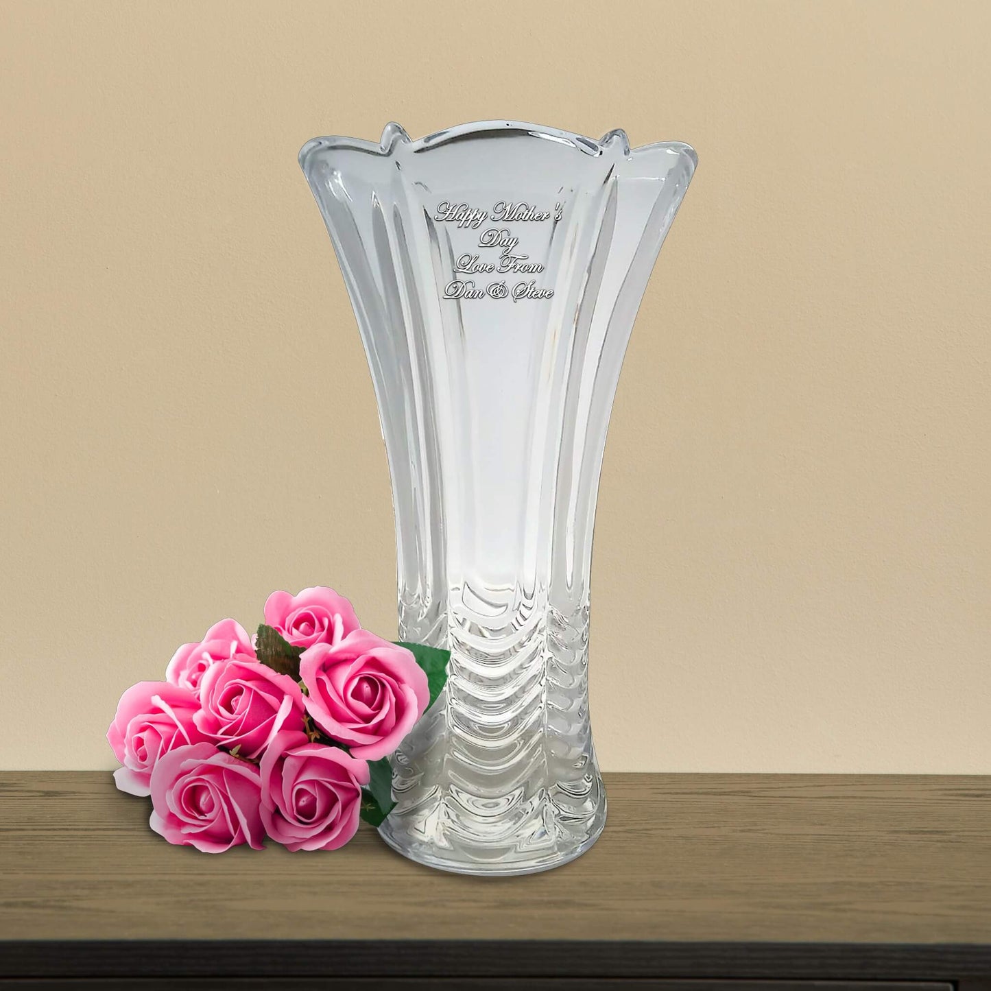 Personalised Luxury Cut Flower Vase - Message