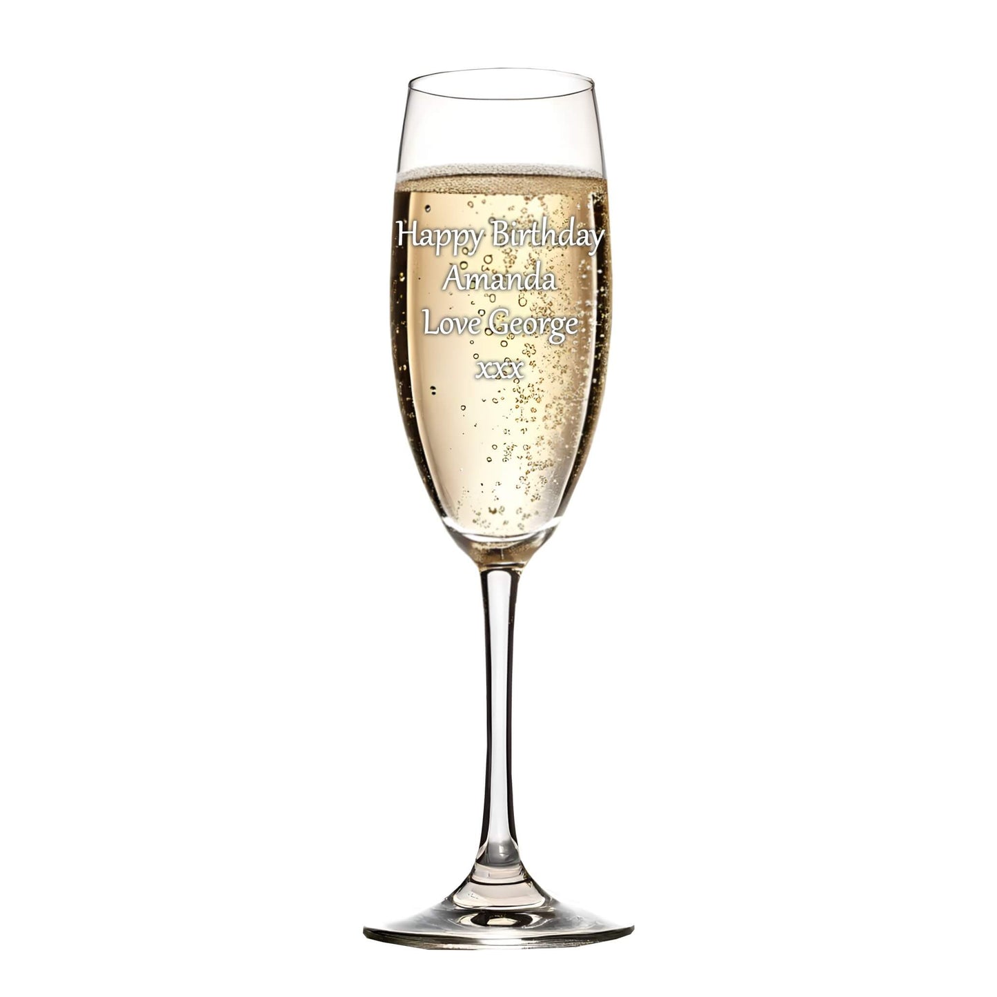 Personalised Champagne Flute - Happy Birthday Freestyle