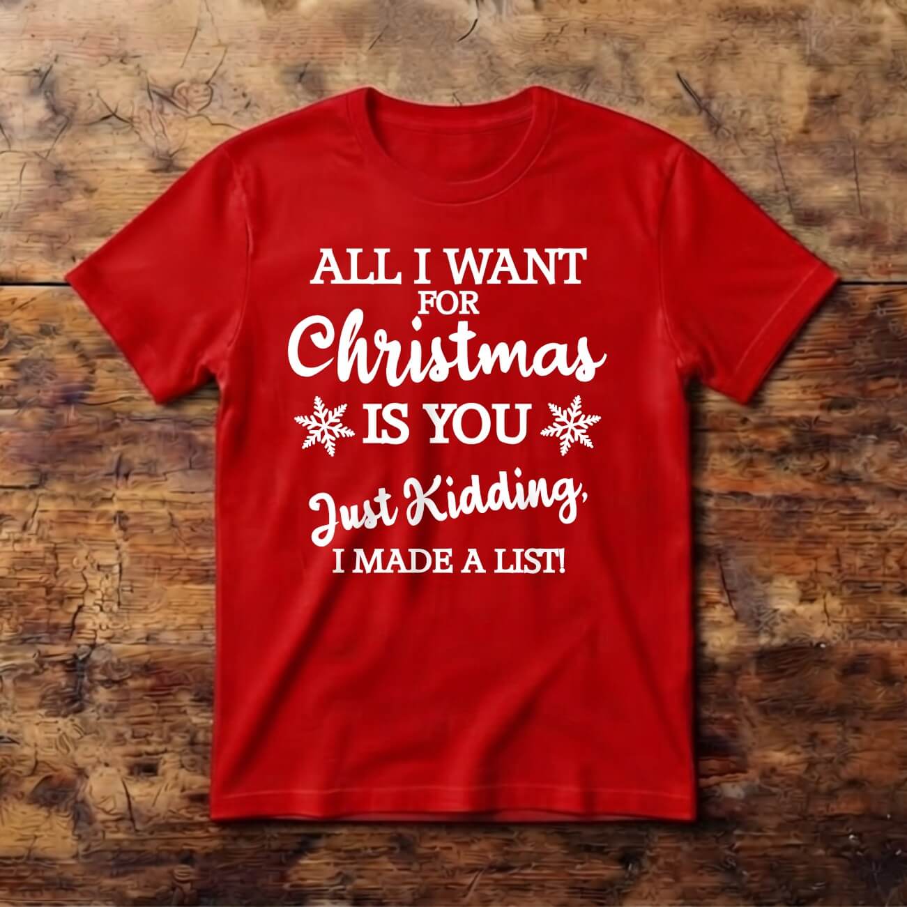 Custom Printed Christmas T-Shirt – Personalised Unisex Festive Gift