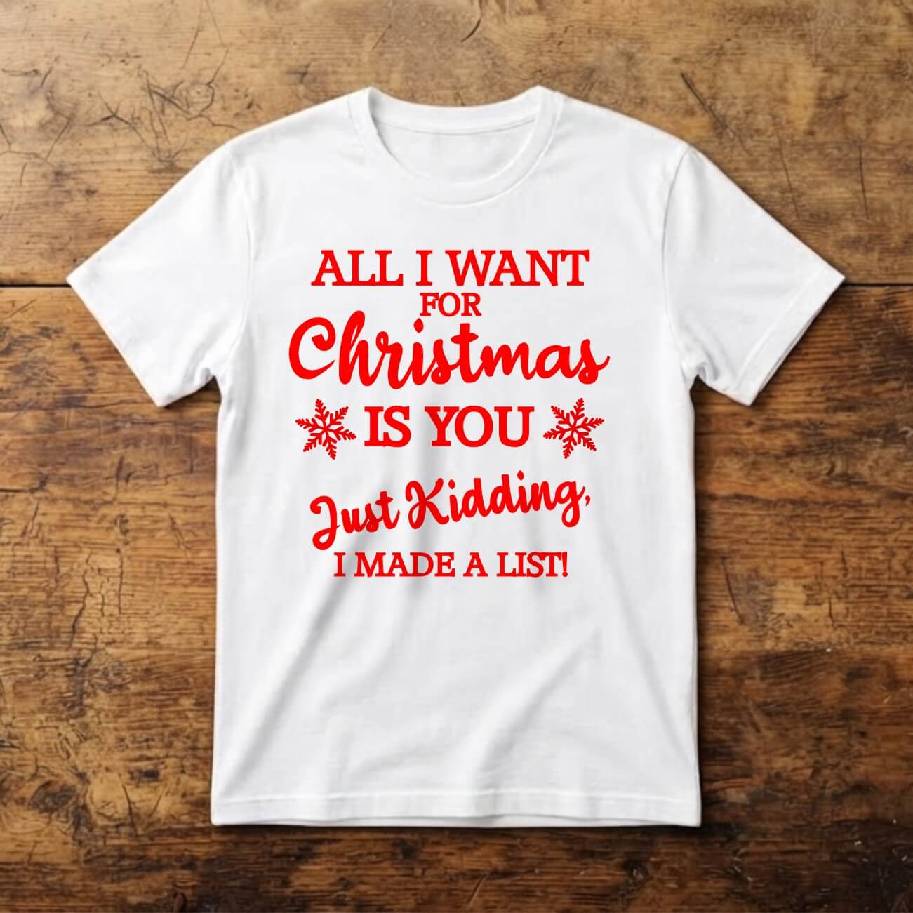Custom Printed Christmas T-Shirt – Personalised Unisex Festive Gift