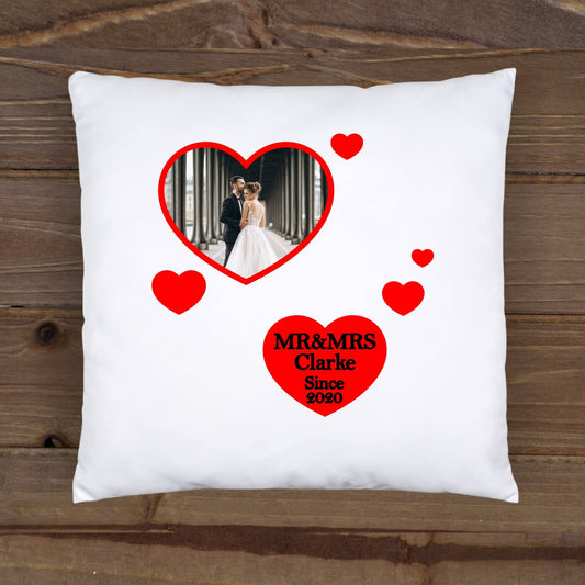 Personalised Cushion Cover - Love Hearts