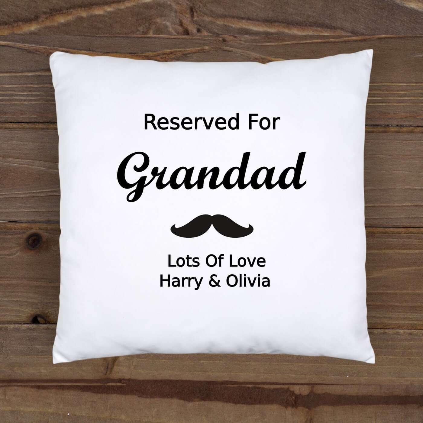 Personalised Cushion Cover - Reserved For Grandad