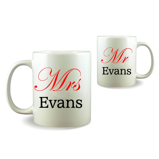 Personalised Mug Set - Mrs & Mr