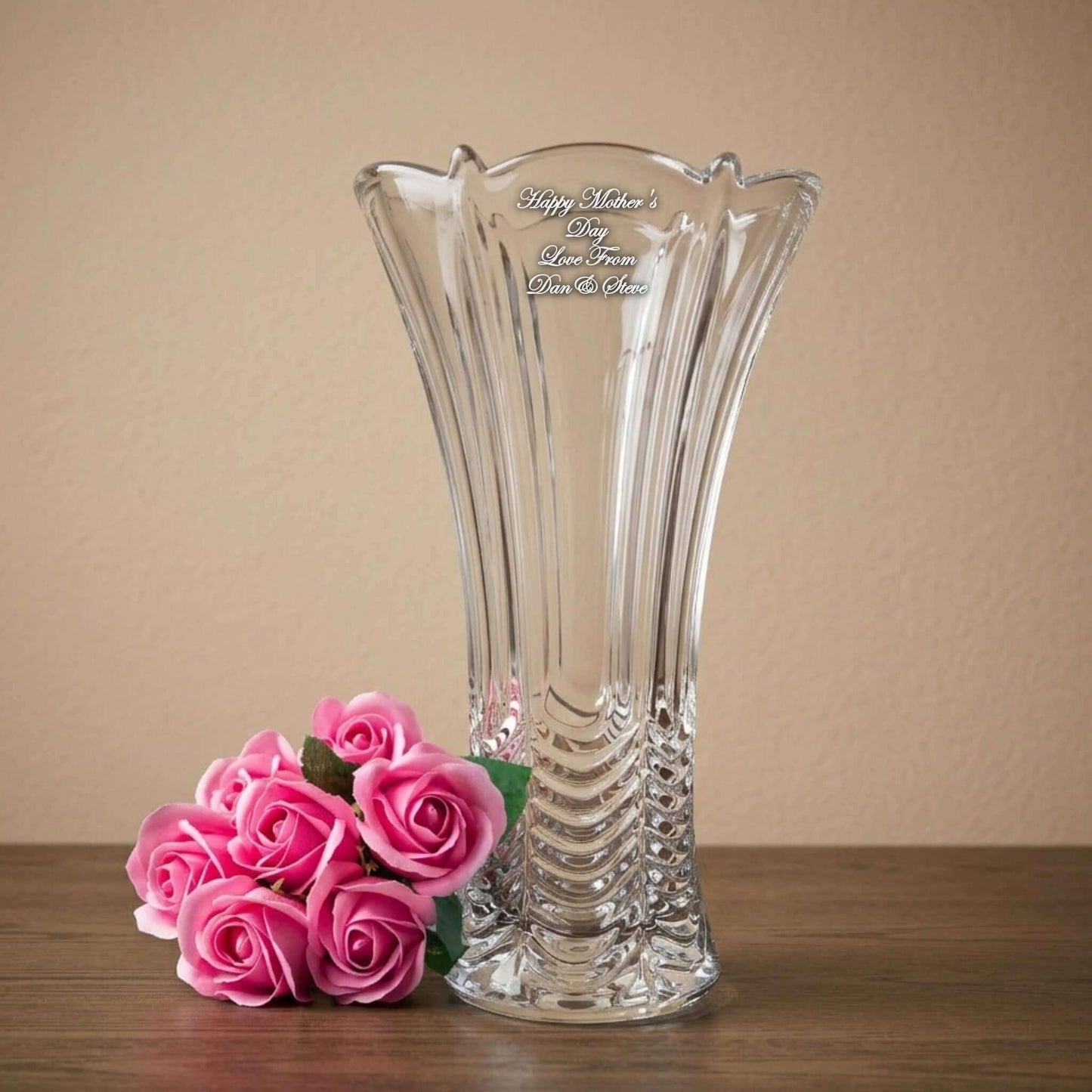 Personalised Luxury Cut Flower Vase - Message