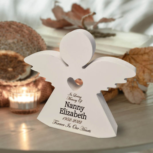 Personalised Wooden Angel - In Loving Memory