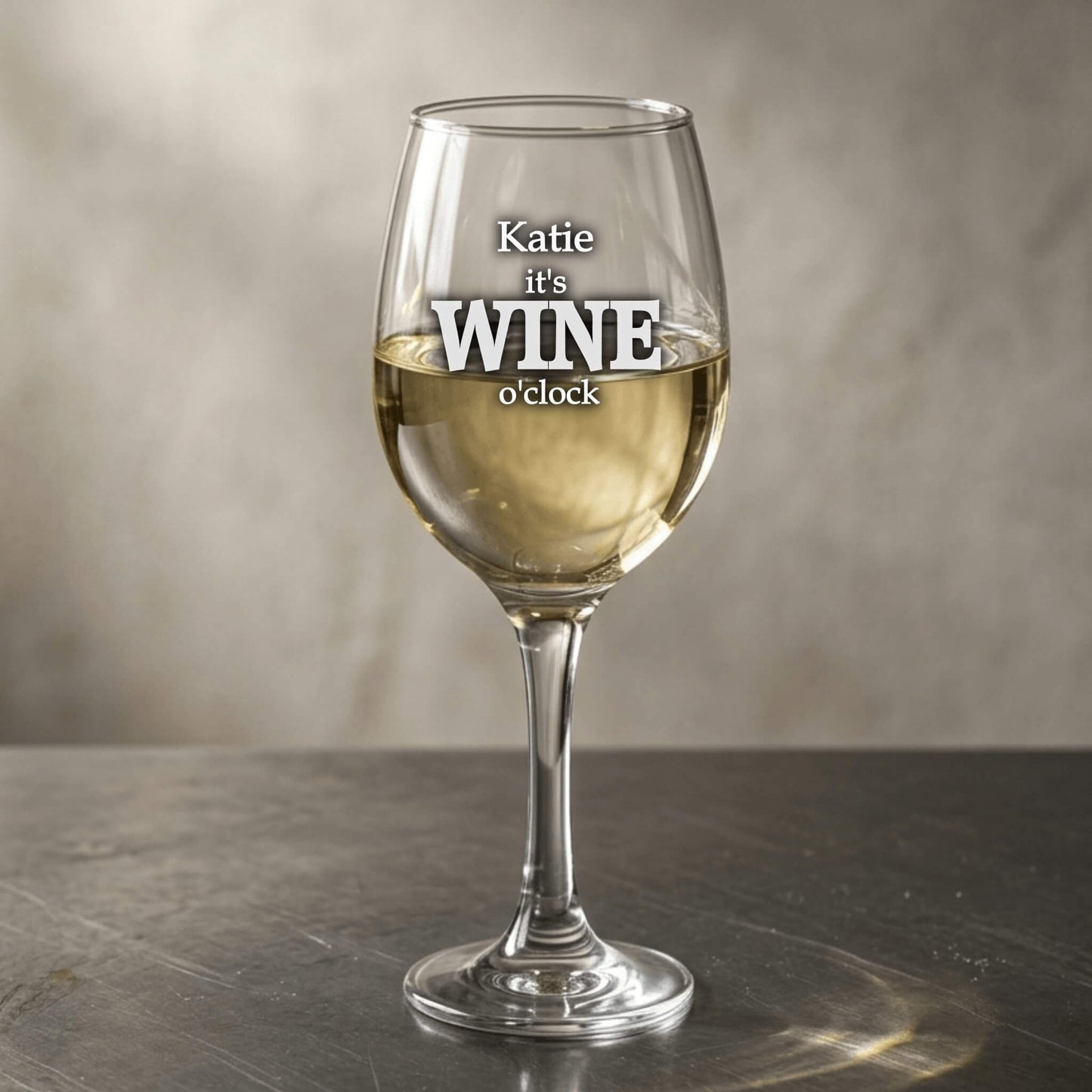 Personalised Wine glass - Wine O'clock