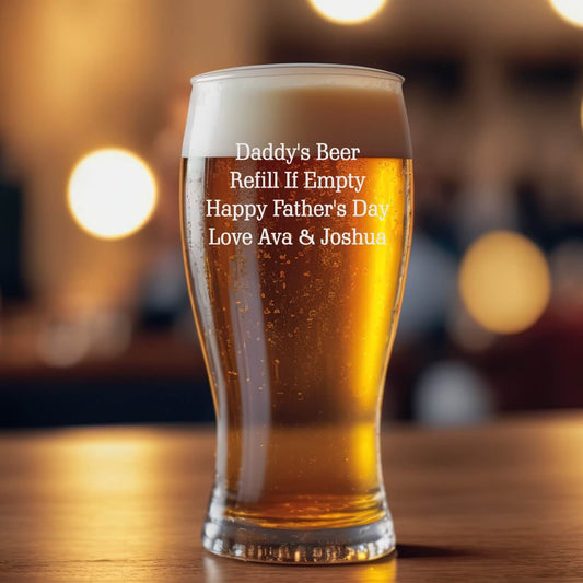 Personalised  Beer Glass - Message