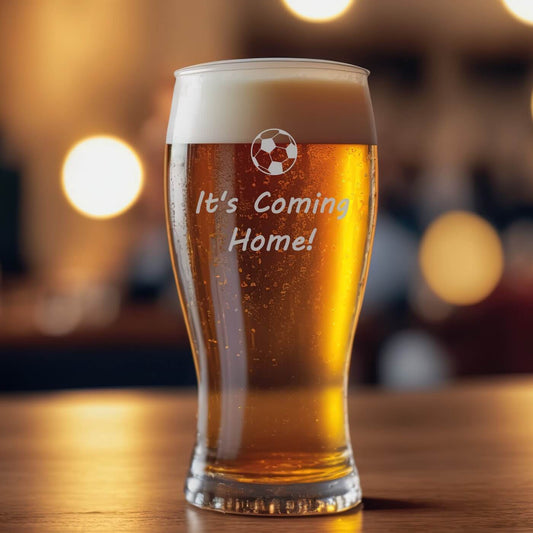 Personalised  Pint Glass - It's Coming Home!