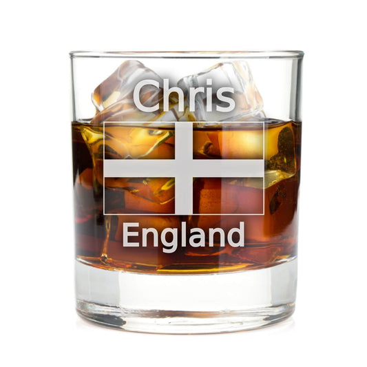 Personalised  Whisky Glass - England