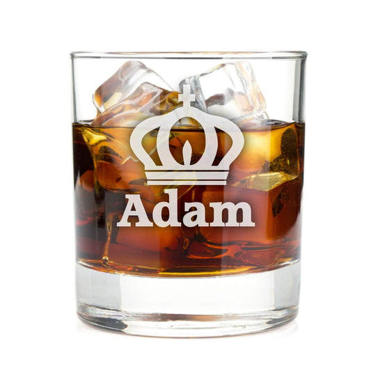 Personalised Whiskey Glass - Crown