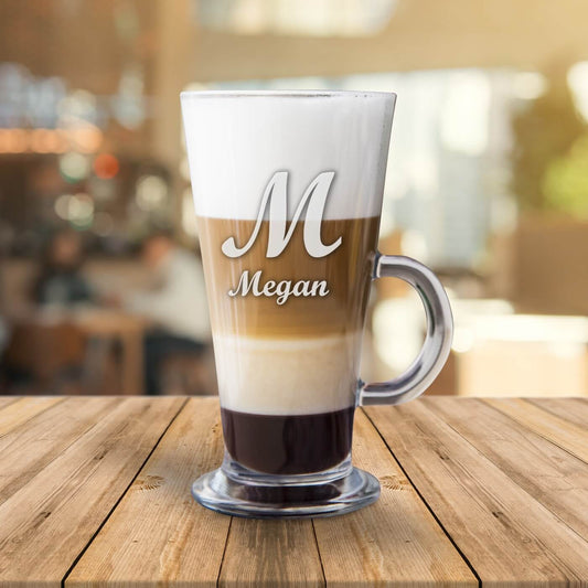 Personalised Glass Latte Mug