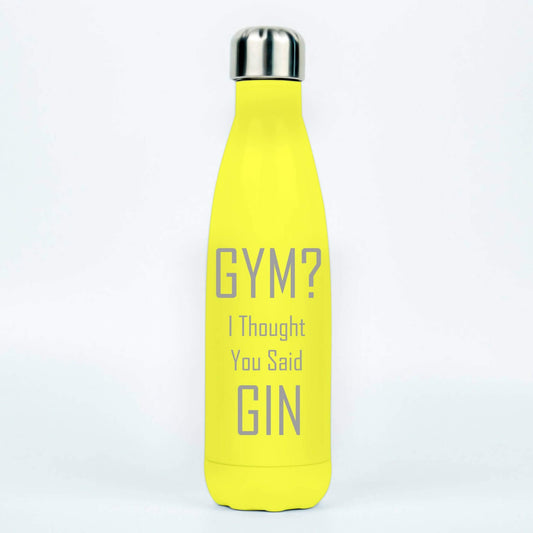 Personalised Metal Water Bottle - Gym or Gin?